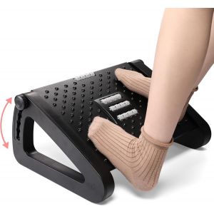 SUBZONAL-Repose-Pieds bureau Avec Fonction Massage, Repose-pieds ergonomique, 6 r&eacute;glables en Hauteur, pour Une Meilleure Circulation Sanguine dans Les Jambes pour bureau/maison/voyage - Neuf