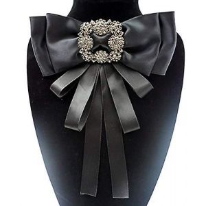 Noir Ruban Brochage Épingles Pour Femmes Strass Broche Papillon En Cristal Noir Pour Homme / Femmes Col Pré-Attaché - Neuf