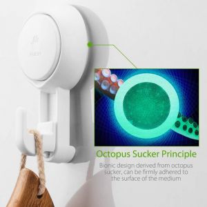 5kg Puissante Ventouse Crochet de Bains, Douche Crochet, Ventouse sèche Serviette, patère, Pack de 2 Mur en Plastique Crochets, des Ustensiles de Cuisine, Titulaire, torchons Crochet, Blanc Ventouse - Neuf