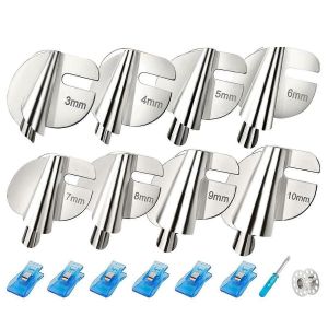 Ensemble De Pieds D'ourlet Roul&eacute; Universel &Agrave; Coudre Am&eacute;lior&eacute; 8 Tailles De Pied-De-Biche Roul&eacute; (3-10 Mm) De Large Pied Roul&eacute; - Neuf