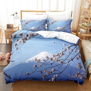 Parure De Lit X Enfant Mont Fuji &iquest;&iquest; La Japonaise Housse De Couette X Avec Fermeture &iquest;&iquest;Clair - Sets De Housse Couette En Microfibre, Avec Taie - Neuf