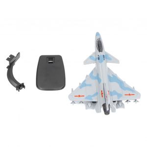 Modele De Chasseur 1:50 En Alliage, Details Reels, Structures Realistes, Chasseur A Traction Arriere Avec Effets Sonores Et Lumineux, Montrant Le Support, Camouflage Bleu-Gris - Neuf