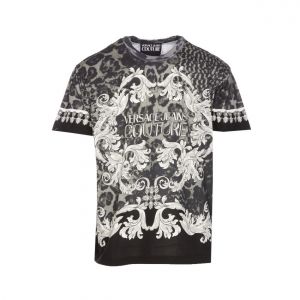 T-Shirt En Coton Noir Pour Homme Versace Jeans Couture - Neuf