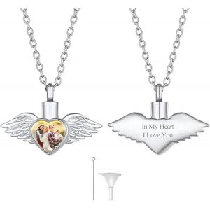 Kal-Collier Urne Funéraire Acier Inoxydable, Collier Arbre De Vie/Colonne/Chat/Sablier/Coeur, Pendentif Personnalisé Collier Urne Crémation Pour Homme Femme - Neuf