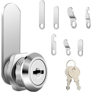 MEVRONISSHOP-Serrure Boite aux Lettres 16 mm, Serrure Armoire Metallique avec 7 Plaques de Serrure Diff&eacute;rentes et 2 Cl&eacute;s, pour Barillet Bo&icirc;te aux Lettres, Casier, Bo&icirc;te &agrave; Outils, Classeur - Neuf