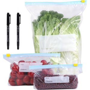 Subzonal-Lalago 120 Pcs Sac Congelation Reutilisable, 3 Tailles Sacs De Rangement Réutilisables, Alimentaire Sac Congelation Zip, Fermeture Étanches Pour Conservation Légumes Fruits Viande Poissons E - Neuf