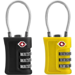 KALANKA-Lot de 2 cadenas &agrave; combinaison approuv&eacute;s par la TSA, cadenas TSA pour bagages, cadenas combo de voyage avec code, pour valise, sac &agrave; dos, fermeture &eacute;clair, casier - Neuf