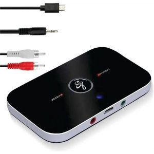 Adaptateur Bluetooth Audio - Ozvavzk - 5.0 - &Eacute;metteur/R&eacute;cepteur 2 en 1 - C&acirc;ble RCA 3,5mm - 10 heures d'autonomie - Neuf