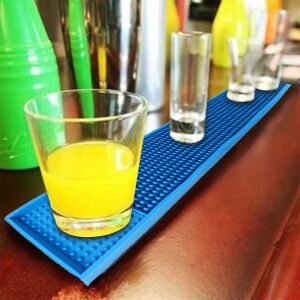 Hjlian Tapis Anti-Goutte Pour Tasse A Cocktail, The, Mug, Tapis De Bar Impermeable Pour Service De Cuisine (Type Long Bleu) - Neuf
