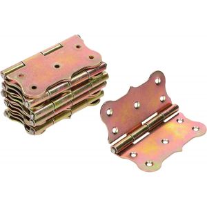 Lot de 10 charni&egrave;res universelles - 80 x 80 mm - Jaune galvanis&eacute; - Neuf