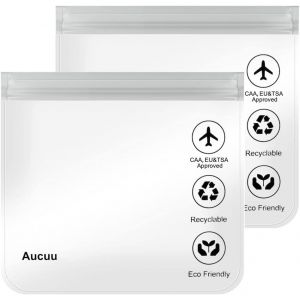 KALANKA-Trousse de Toilette Transparente Femme, 20x20cm Kit Voyage Avion Cabine Sac à Liquide 1L Pochette Transparente Voyage, Sac de Voyage Transparent Trousse pour Liquides Femmes & Hommes - Neuf