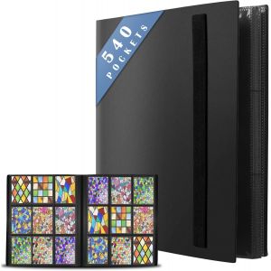 Mdy-360 Classeur Carte - Pochette Carte 20 Pages, Album Livre Carte Étanche Avec Sangle Elastique, Binder Albums Pour Cartes À Collectionner Pour Cartes À Jouer/Sport, Yugioh, Etc. Noir - Neuf