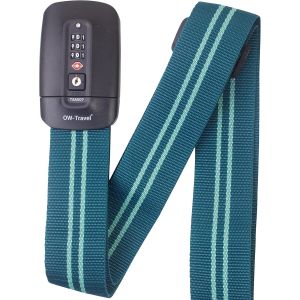 nzqaf-Sangle Valise Voyage TSA personnalisées (1 Pc Bleu/Vert) Sangle Bagage avec Etiquette Valise d'Identification. Courroie de Voyage verrouillable pour Bagage. Ceinture Valise pour Les Sacs - Neuf