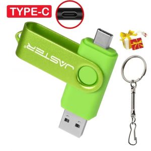 KALPZ-Type-C Cl&eacute; Usb 128Gb Capacit&eacute; R&eacute;elle Cl&eacute; Usb 64Gb Porte-Cl&eacute;s Gratuit Cl&eacute; M&eacute;moire Cadeau D'Affaires Cr&eacute;atif Rouge U Disque Bleu 32G,Green,128 Go - Neuf