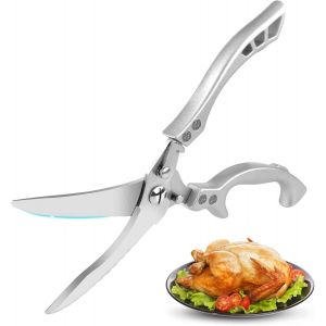 Mevronisshop-Ciseaux De Cuisine Avec Poign&eacute;es En M&eacute;tal Pour Le Poulet, La Volaille, Le Poisson, La Viande, Les L&eacute;gumes, Ciseaux &Agrave; Os Tranchants En Acier Inoxydable - Neuf