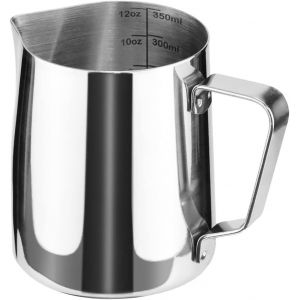 Pichet Verseur En Acier Inoxydable Pour Mousser Le Lait, Cappuccino, Expresso, Crème Pour Latte Art, 350 Ml - Neuf