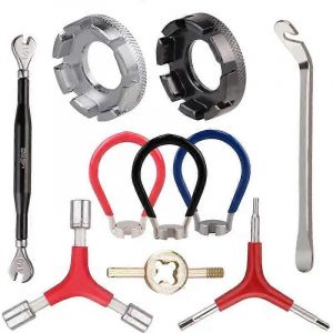 Pack De 10 Vélos Tour De Clé De Rayons, Double Tête A Parlé De L'outil Avec Y De Type Hex Et Une Clé À Douille Comprend Valve De Pneu De Base De L'outil - Neuf