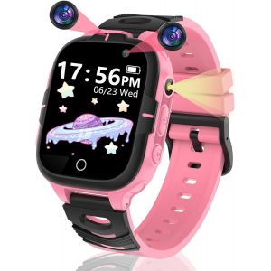 JGD-Montre Connect&eacute;e Enfant - Smartwatch avec 24 Jeux, Appels, Musique et Plus pour Enfants de 3 &agrave; 12 Ans - Neuf