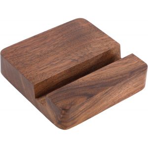 JGD-Support de T&eacute;l&eacute;phone en Bois Carr&eacute; &agrave; Une Seule Fente, Portable en Bois Support T&eacute;l&eacute;phone de Bureau pour la Cuisine la Salle Bain ou Le Bureau - Neuf