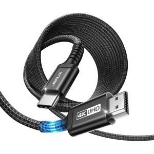 Câble USB C vers HDMI 4K 5M,Cable USB Type C HDMI 4K UHD (Compatible Thunderbolt 3) pour MacBook Pro 2018/2017,iPad Pro 2018/Air 2020,Samsung Galaxy S20/S10,Surface Book 2,Huawei P40 Noir - Neuf