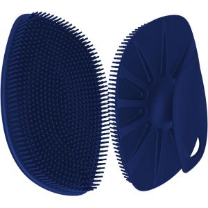 Brosse Pour Le Corps En Silicone-Brosse De Massage Corporelle Douce Et Confortable,Pour La Douche Et Le Bain,Pour Femme Homme Bébé Peau Sensible,Facile À Tenir,Faire Bien Mousser (Bleu) - Neuf