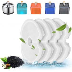 Bhhbb-4 Pièces Filtre Pour Fontaine À Chat,Filtre De Remplacement Pour Animaux De Compagnie Avec Charbon Actif Et Résine,Triple Filtration Pour 2-2.5 Litres Distributeur Pour Fontaine À Chat/Chien - Neuf