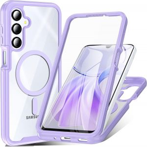 Kal-Coque Pour Samsung Galaxy A16 5g|4g, Compatible Avec Magsafe,360 Degrés Full Body Antichoc Housse Protection D'écran Intégrée En, Magnétique Samsung A16 Étui Arrière Fine Case Pour A16 5g,Violet - Neuf