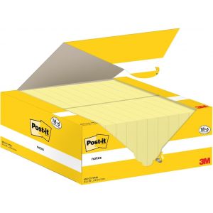 Notes Autocollantes,Pack Promo De 18 Blocs + 6 Gratuits,100 Feuilles Par Bloc,38 Mmx51 Mm,Jaune Pastel-Feuillets Adh&eacute;sifs Pour Prise De Notes,Listes De T&acirc;ches Et Rappels - Neuf