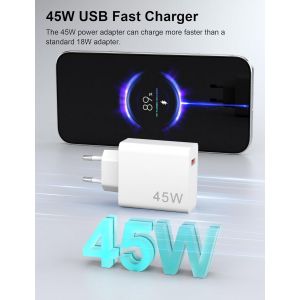 45w Turbo Chargeur Rapide Pour Redmi Note 14 Pro Poco M7 Pro X7 Type A Chargeur Secteur Turbo Charging Pour Xiaomi Redmi Note 13 12 11 10s Poco M6 X5 M5s M4 X3 F3 Mi 11 10t Lite Mi Pad 7 6 5 - Neuf