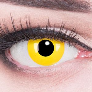 Lentilles Couleur Jaune-Yellow. Pour Halloween,Fantaisie,Carnaval+Étuis À Lentilles De Contact I 1 Paire(2 Pièces) I Sans Correction I 0,00 Dioptries - Neuf