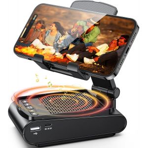 Support Telephone Bureau Avec Enceinte Bluetooth, Anti-Dérapant & Son Surround Hd, Support Tablette Réglable & Enceinte Portable, Support Téléphone Bureau Convient Pour Iphone/Samsung/Ipad, [Z174] - Neuf