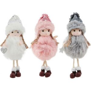 Poup&eacute;e ange Pendentif Ornements pour Arbres de No&euml;l - 3Pcs en Peluche Suspendus D&eacute;coration pour les F&ecirc;tes - Neuf