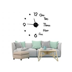 Horloge murale 3D en acrylique sans cadre pour la d&eacute;coration de la maison et du bureau - Neuf