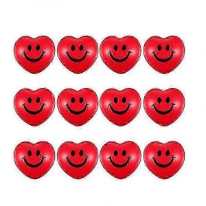 12pcs 2.75inch Red Heart Stress Balls Saint-Valentin Coeur En Forme De Coeur Boule Sourire Visage Mousse Stress Relief Ball - Neuf