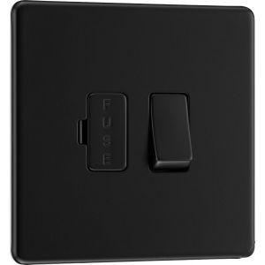 BG FFB50 Unit&eacute; de connexion &eacute;lectrique &agrave; fusible avec interrupteur &agrave; fusible,double p&ocirc;le,plaque avant sans vis,profil mince,plaque plate de qualit&eacute; sup&eacute;rieure,noir mat,13 A,FFB50.[I525] - Neuf