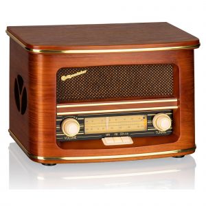 Radio CD Portable FM/ MW Vintage, Lecteur CD-MP3, USB, Stéréo, Télécommande, , Bois, Roadstar, HRA-1500CD-MP3UEMP - Neuf