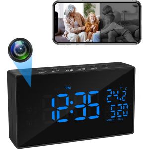 ChenQuanSarl-Mini Camera Cachée Wifi 5G Réveil, Micro Caméra Espion Sans Fil Hd 1080P, Caméra De Surveillance A Distance Discrete Enregistreur Nocturne Détection De Mouvement - Neuf