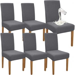 Eryi-Lot De 6 Housses De Chaise De Salle À Manger Imperméables De Qualité Supérieure, Élastiques, Hautes, Pour Salle À Manger, Protection De Chaise Amovible, Pour Cuisine, Fête, Hôtel (Lot De 6, - Neuf
