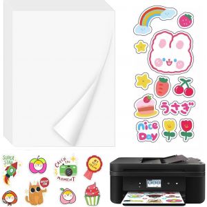 Lot De 10 Feuilles De Film Autocollant En Vinyle Papier Autocollant Imprimante Jet D'Encre Papier Autocollant En Vinyle Transparent Pour Imprimantes Laser & Jet D'Encre - Séchage Rapide - Neuf