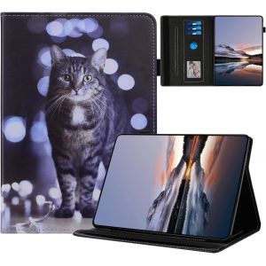 Coque Compatible Avec Samsung Galaxy Tab S6 Lite 10.4"" Étuis Housse 2024/2022/2020 P610 P620 Tablette Cover Pu Cuir Flip Peint Motif Support Protection Coque,Chat - Neuf