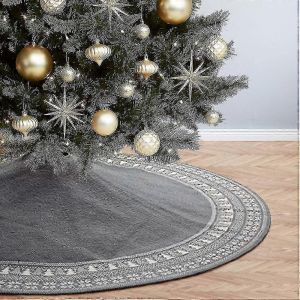 Jupe de sapin de No&euml;l tricot&eacute;e, 90 cm, design &eacute;l&eacute;gant - Neuf