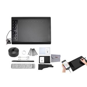 Tablette graphique num&eacute;rique 1060 Plus avec stylet, 12 touches programmables, 8192 niveaux de pression, interface USB-A - Neuf
