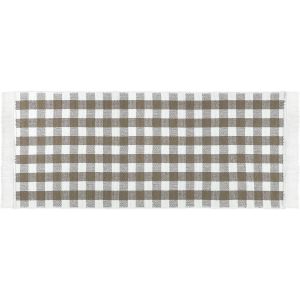 Sjzg-Tapis De Cuisine &Agrave; Carreaux 50 X 135 Cm Beige Pour La Cuisine, Le Couloir, Le Salon - Tapis De Cuisine Lavable En Machine - Tapis 100% Coton Avec Franges Ludiques - Neuf