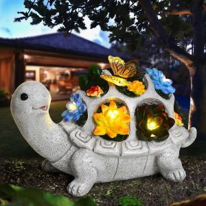Tortue Papillon De L'énergie Solaire Lampe De Jardin, Jardin Des Statues, De L'herbe, Des Décorations, Décor De Jardin - Neuf