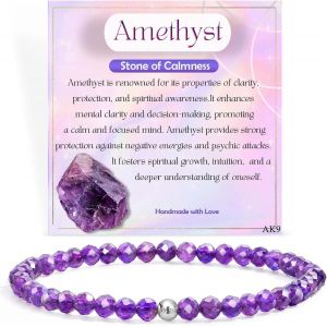 Eryi-Bracelet Pierre Naturelle Femme, Bracelet Femme De Pierre Naturelle Perles, Argent Cristal Perles Femme, Bijoux En Cadeaux De Précieuses Pour Maitresse Maman S?ur Amie - Neuf