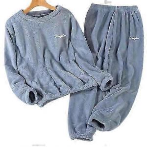 Automne Hiver Hommes Pyjama Ensemble Polaire Thermique Épais Chaud Doux Pyjama Costume À Manches Longues Casual Maison Pyjama Ensemble Vêtements De Nuit Masculins - Neuf