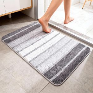 KALANKA-Tapis Salle de Bain Set 2 Pi&egrave;ces 40 x 60 cm, Tapis de Bain Antid&eacute;rapant Doux et Absorbant en Microfibre D&eacute;grad&eacute; &Eacute;l&eacute;gant S&eacute;chage Rapide Lavable en Machine pour Salle de Bain Douche Baignoire - Neuf