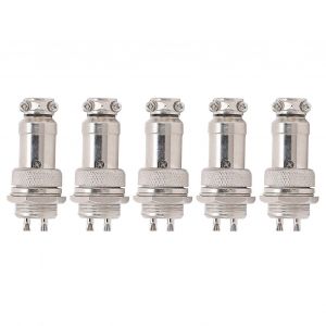 5Pcs Aviation Plug Connecteur Mâle Femelle Fil Panneau Alimentation Châssis Métal Raccords GX16 16mm 450V2pin - Neuf