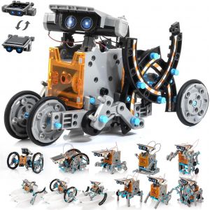 KAAQL-Robot Solaire Pour Enfant,14 En 1 Robot Solaire Kit Robot À Construire De 190 Pièces Energie Solaire Et Batterie Double Diy Cadeau Pour Les Garçons De 10+ Ans 214A - Neuf