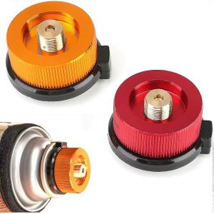 2pcs Bouteille De Gaz Adaptateur Connecteur De Réchaud Pour Réchaud De Camping Buse À Gaz Convertir Le Connecteur De L'adaptateur De Recharge Cartouche De Butane À Visser Cartouche De Gaz (Jaune A - Neuf
